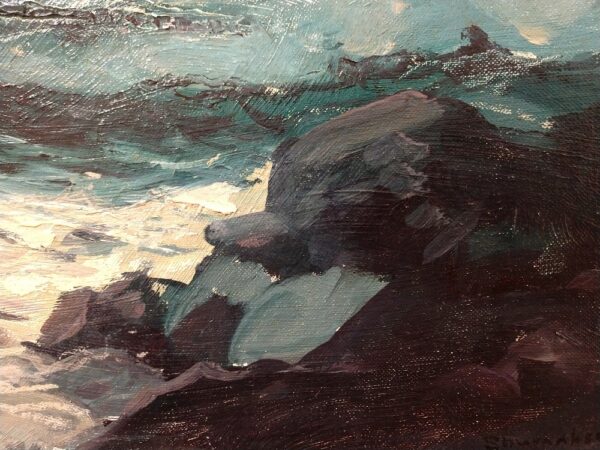 Oil Painting "Rain Falling from the Clouds" by Philip G. Shumaker (1921-1967) - Image 9