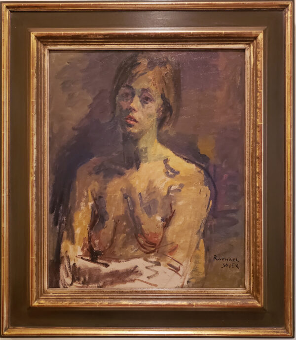 “Nude Female, 1960” Oil on Canvas by Raphael Soyer - Image 2