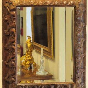 Rare Period Italian Renaissance Carved Circassian Walnut Frame with Mirror .