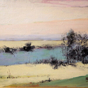 Leon Dabo, NA (1864-1960) "River in Springtime 52, aka River Against Pink Hills"