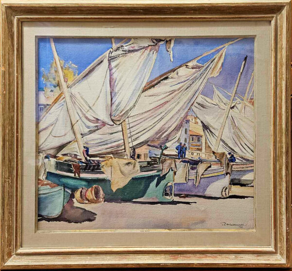 Robert Hallowell (1886-1939) Drying Sails, Collioure, 1926 - Image 2