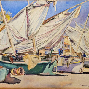 Robert Hallowell (1886-1939) Drying Sails, Collioure, 1926