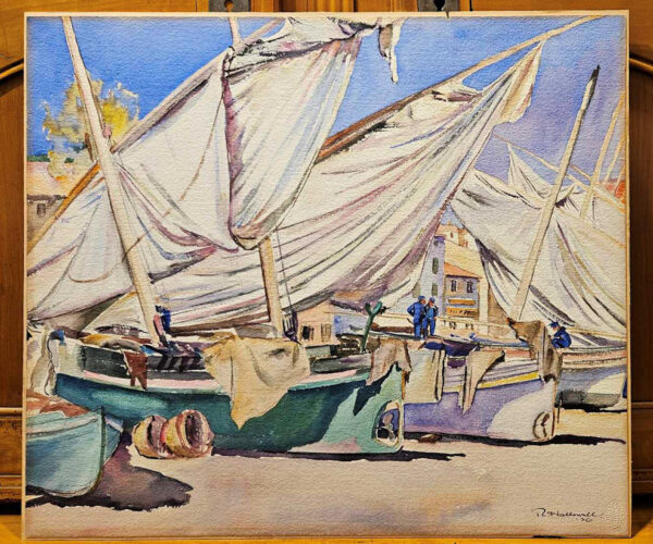 Robert Hallowell (1886-1939) Drying Sails, Collioure, 1926 - Image 5