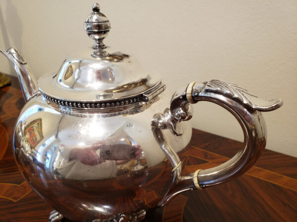 A Rare Early Coin Silver Tea Set by Shreve Crump & Low, Boston - Image 7