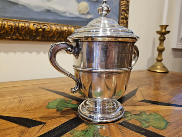 Sterling Silver Equestrian Trophy “The Lovley Night Hurdle” 1959 - Image 2