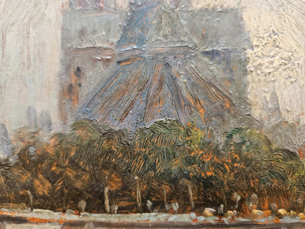 Notre-Dame Cathedral in Paris on the Seine River Oil on Board - Image 10