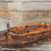 Notre-Dame Cathedral in Paris on the Seine River Oil on Board - Image 12