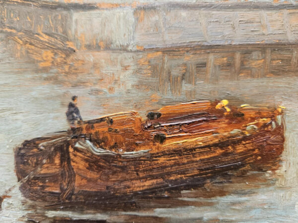 Notre-Dame Cathedral in Paris on the Seine River Oil on Board - Image 12