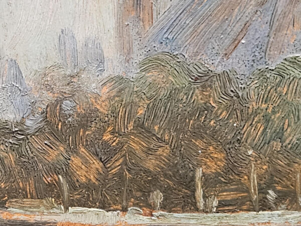 Notre-Dame Cathedral in Paris on the Seine River Oil on Board - Image 13