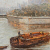 Notre-Dame Cathedral in Paris on the Seine River Oil on Board - Image 7