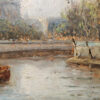 Notre-Dame Cathedral in Paris on the Seine River Oil on Board - Image 8