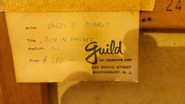 Valdi S. Maris (1919-1993)"Sun in Thicket" Oil on Canvas - Image 23