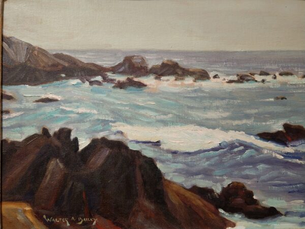 "The Restless Sea" Oil on Board by Walter Alexander Bailey (1894 - 1989)