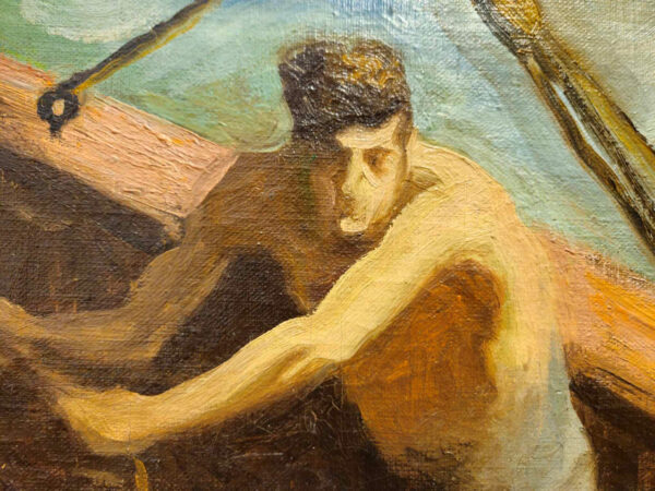 “Toilers of the Sea” by Walter Kohn (1886-1964) Oil on Canvas - Image 12