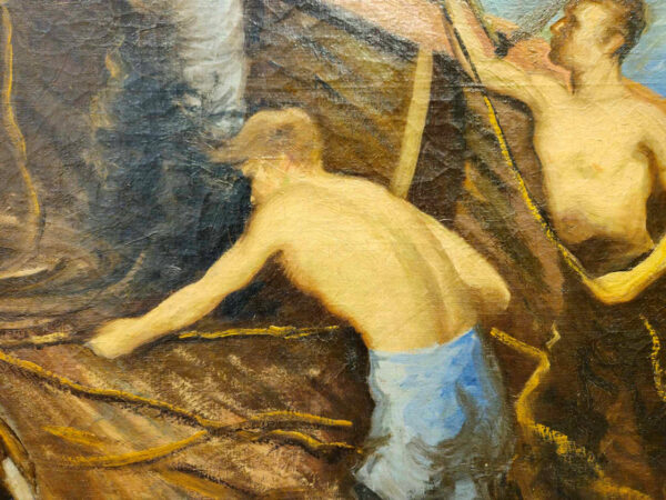 “Toilers of the Sea” by Walter Kohn (1886-1964) Oil on Canvas - Image 15