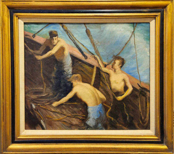 “Toilers of the Sea” by Walter Kohn (1886-1964) Oil on Canvas - Image 2