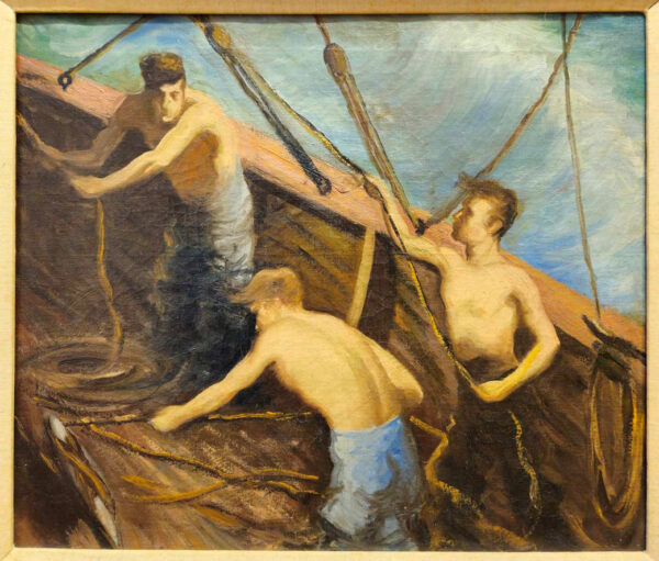 “Toilers of the Sea” by Walter Kohn (1886-1964) Oil on Canvas - Image 3