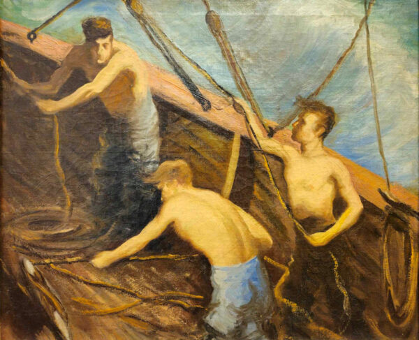 “Toilers of the Sea” by Walter Kohn (1886-1964) Oil on Canvas