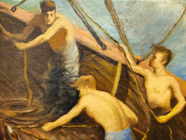 “Toilers of the Sea” by Walter Kohn (1886-1964) Oil on Canvas - Image 6