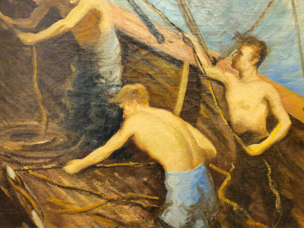 “Toilers of the Sea” by Walter Kohn (1886-1964) Oil on Canvas - Image 7