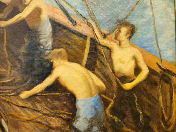 “Toilers of the Sea” by Walter Kohn (1886-1964) Oil on Canvas - Image 8