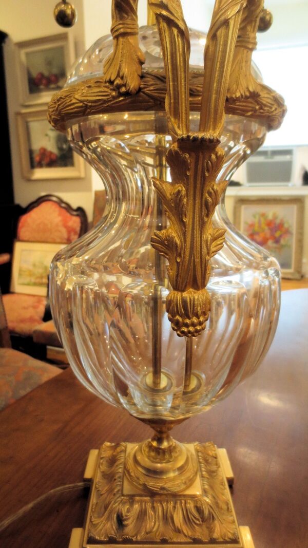 Pair Crystal Martin Benito Neapolitan Gilt Bronze Lamps - Image 14