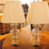 Pair Crystal Martin Benito Neapolitan Gilt Bronze Lamps