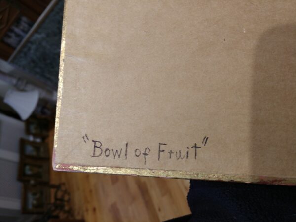 "Bowl of Fruit" Reverse Painted on Glass by Milton Bond (1918 - 2010) - Image 10