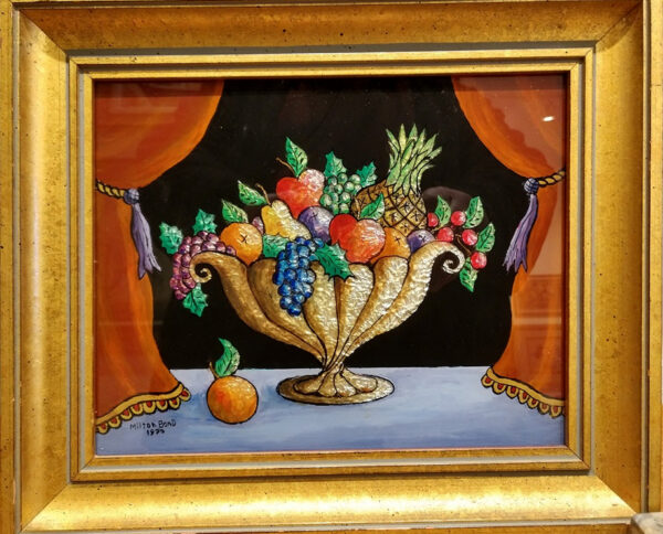 "Bowl of Fruit" Reverse Painted on Glass by Milton Bond (1918 - 2010) - Image 2