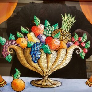 "Bowl of Fruit" Reverse Painted on Glass by Milton Bond (1918 - 2010)