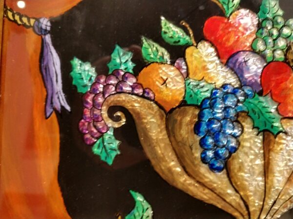 "Bowl of Fruit" Reverse Painted on Glass by Milton Bond (1918 - 2010) - Image 4