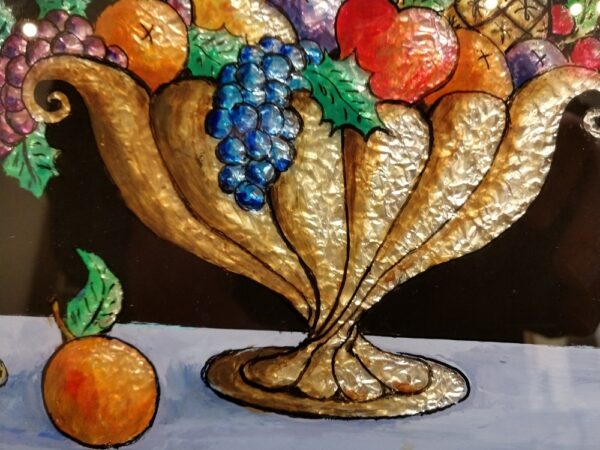 "Bowl of Fruit" Reverse Painted on Glass by Milton Bond (1918 - 2010) - Image 5