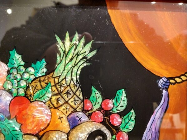 "Bowl of Fruit" Reverse Painted on Glass by Milton Bond (1918 - 2010) - Image 7