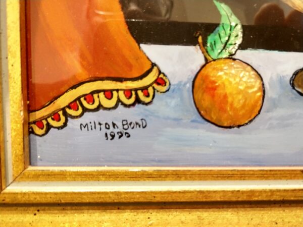 "Bowl of Fruit" Reverse Painted on Glass by Milton Bond (1918 - 2010) - Image 8