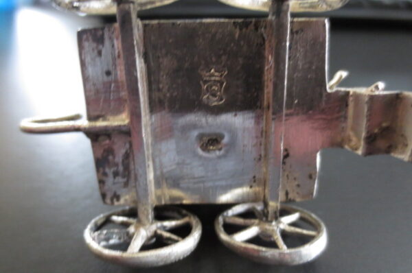 German Silver Hanau Silver Miniature Wagon Cart - Image 11