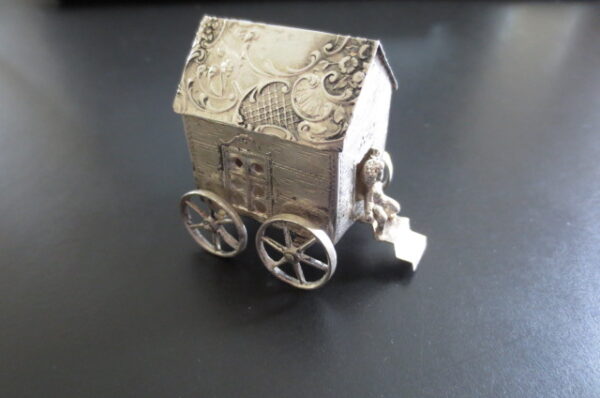 German Silver Hanau Silver Miniature Wagon Cart - Image 2