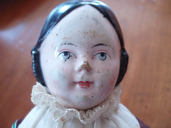 German Porcelain Faced Fancy Doll Circa 1850's. - Image 4