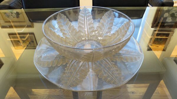 A Large Rene Lalique Felix Bowl and Charger Under Plate Circa 1926