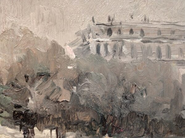"Tour Saint-Jacques, Paris." Oil on Board by Leon Dabo, NA(1864-1960) - Image 8