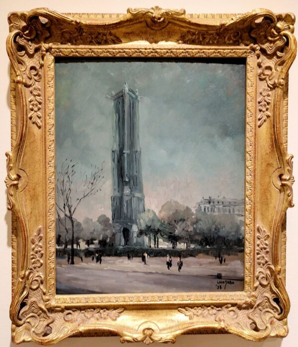 "Tour Saint-Jacques, Paris." Oil on Board by Leon Dabo, NA(1864-1960) - Image 13