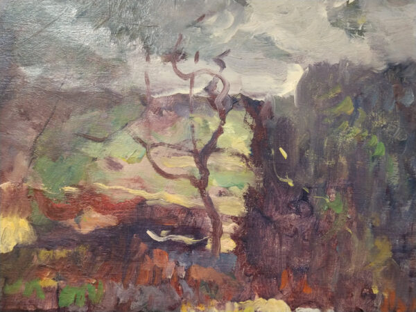 Leon Dabo, NA(1864-1960) Oil on Board "Hillside with Large Tree, St. Tropez" - Image 10