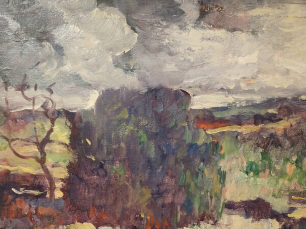 Leon Dabo, NA(1864-1960) Oil on Board "Hillside with Large Tree, St. Tropez" - Image 5