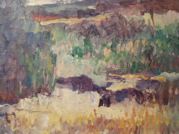 Leon Dabo, NA(1864-1960) Oil on Board "Hillside with Large Tree, St. Tropez" - Image 7