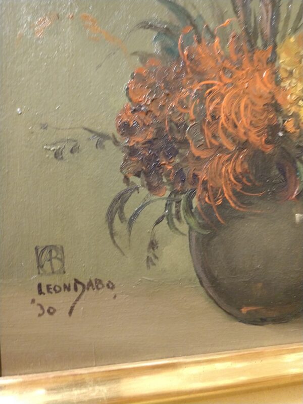 "Flowers in Green Vase, 1930" by Leon Dabo, NA(1864-1960) - Image 9