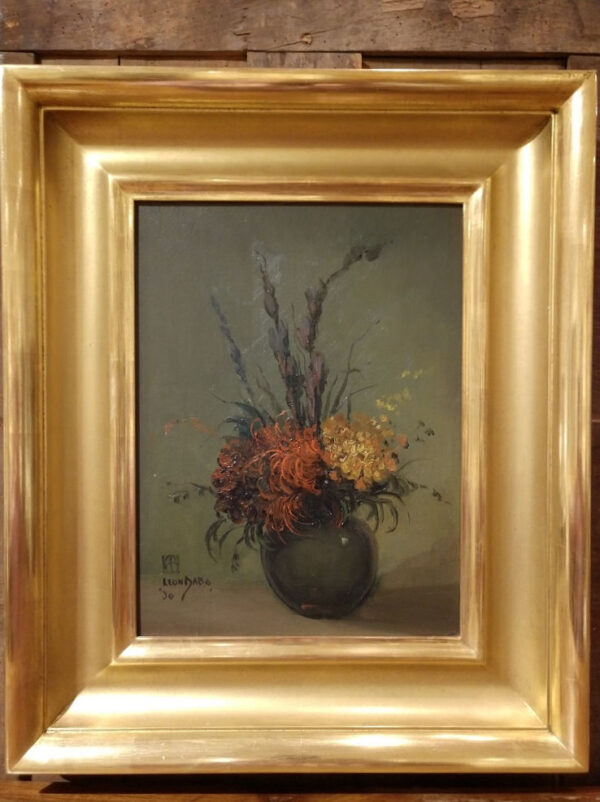 "Flowers in Green Vase, 1930" by Leon Dabo, NA(1864-1960) - Image 3