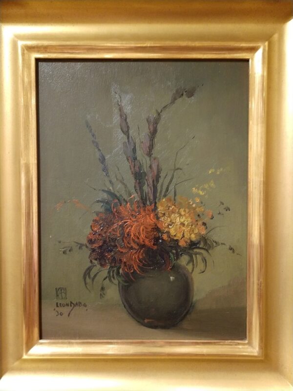 "Flowers in Green Vase, 1930" by Leon Dabo, NA(1864-1960) - Image 4