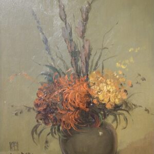 "Flowers in Green Vase, 1930" by Leon Dabo, NA(1864-1960)
