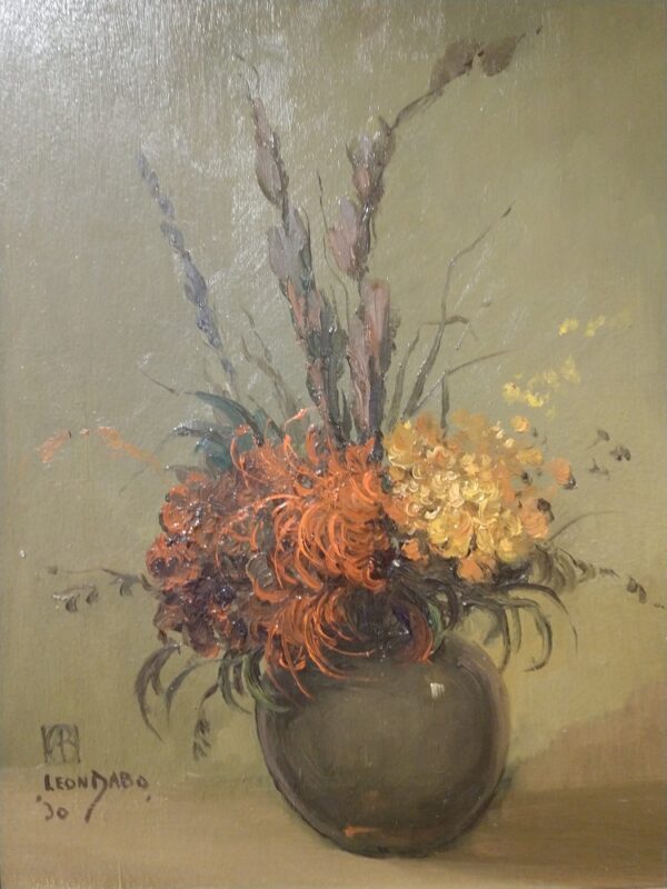 "Flowers in Green Vase, 1930" by Leon Dabo, NA(1864-1960)