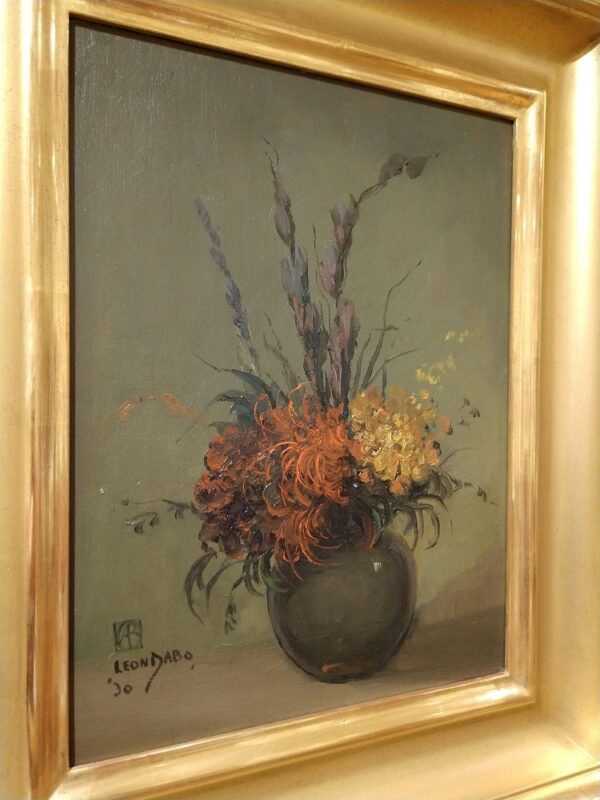 "Flowers in Green Vase, 1930" by Leon Dabo, NA(1864-1960) - Image 8