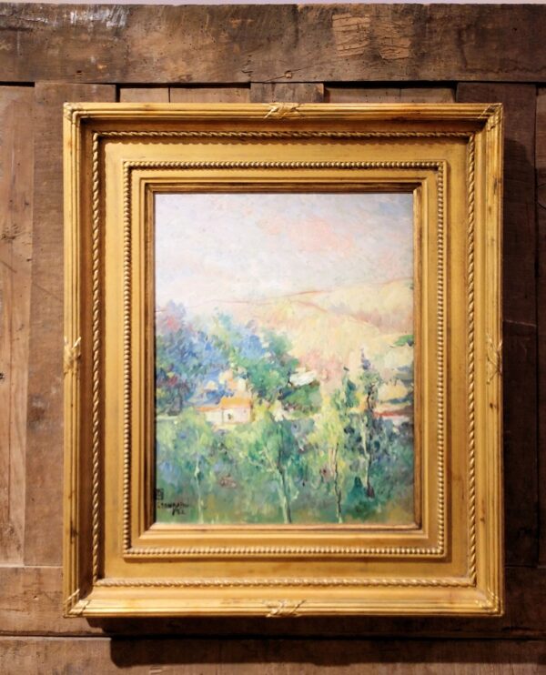 "Villa Saint Tropez, 1952" Oil on Board by Leon Dabo, NA(1864-1960) - Image 2